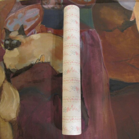 Vintage 1980s Floral Stripe Motif Wallpaper - Picture 5 of 8